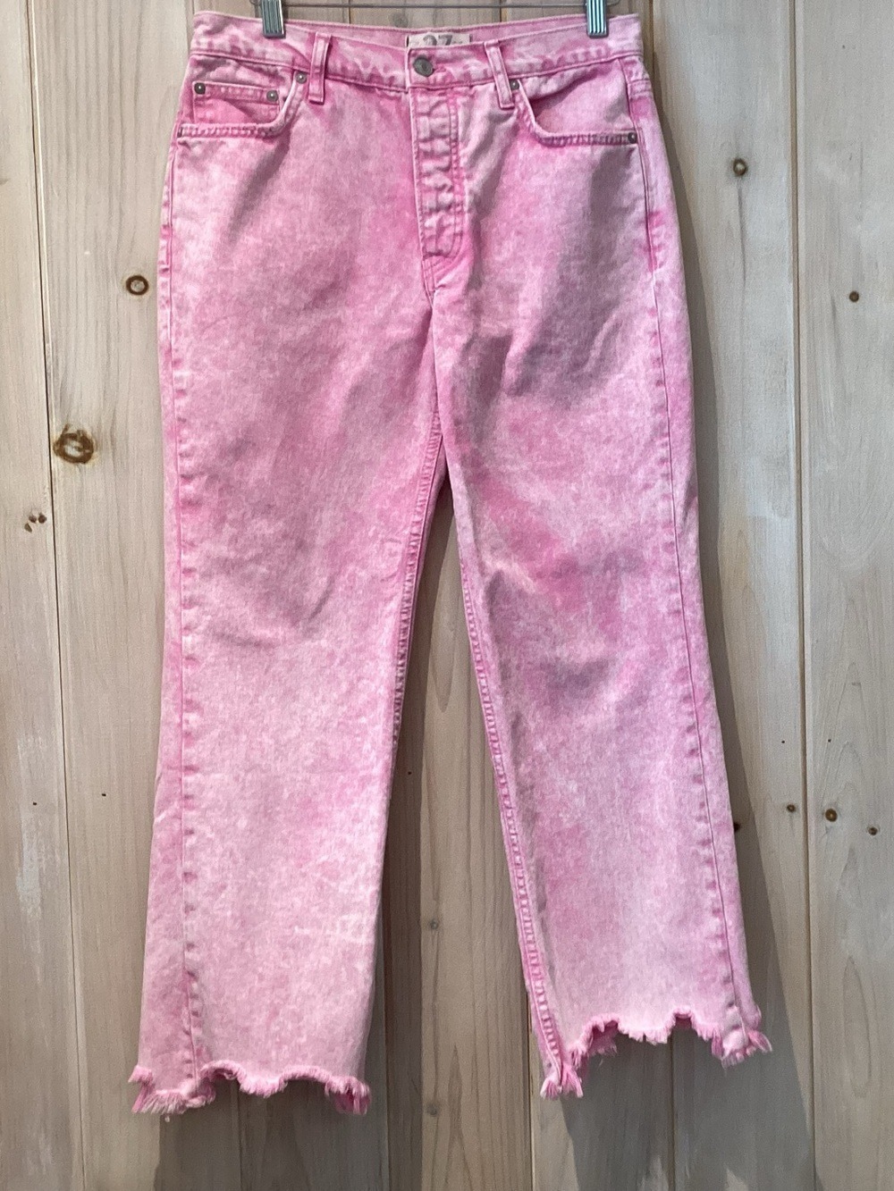 Free People /We the Free Maggie Jean Pink Acid Wash - Picture 3 of 6